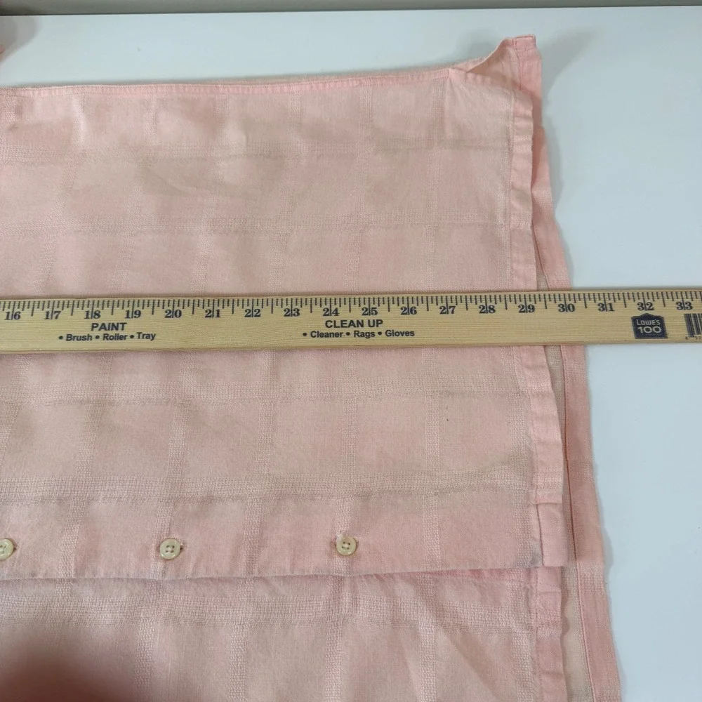 Mens Coastal XL Pink Linen Cotton Windowpane Camp Shirt Resort Summer Dadcore